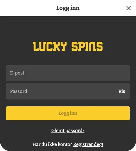 Glemt passord Lucky Spins Casino